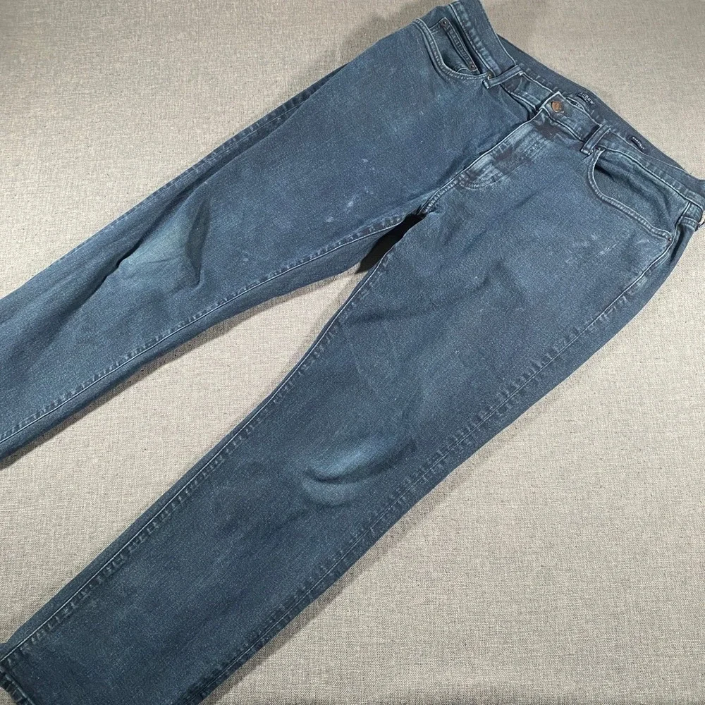 J.Crew Straight Leg Jeans Mens 36x32 Dark Blue‎ Flex Stretch Denim